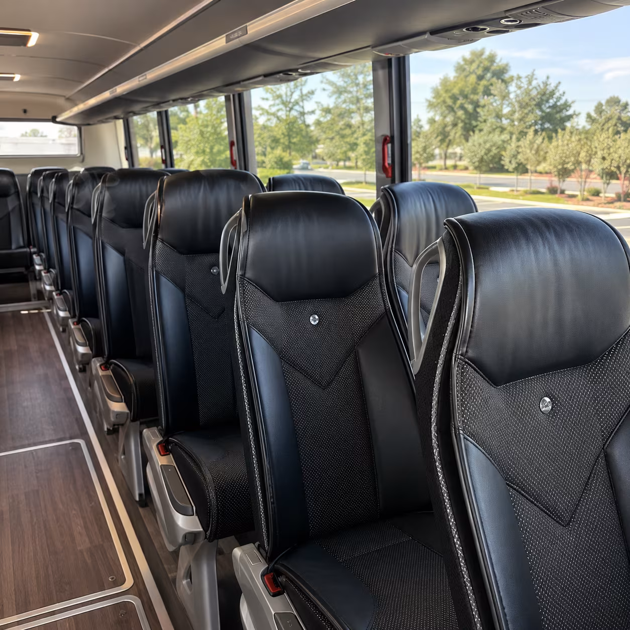 meridian 56 passenger charter bus inside