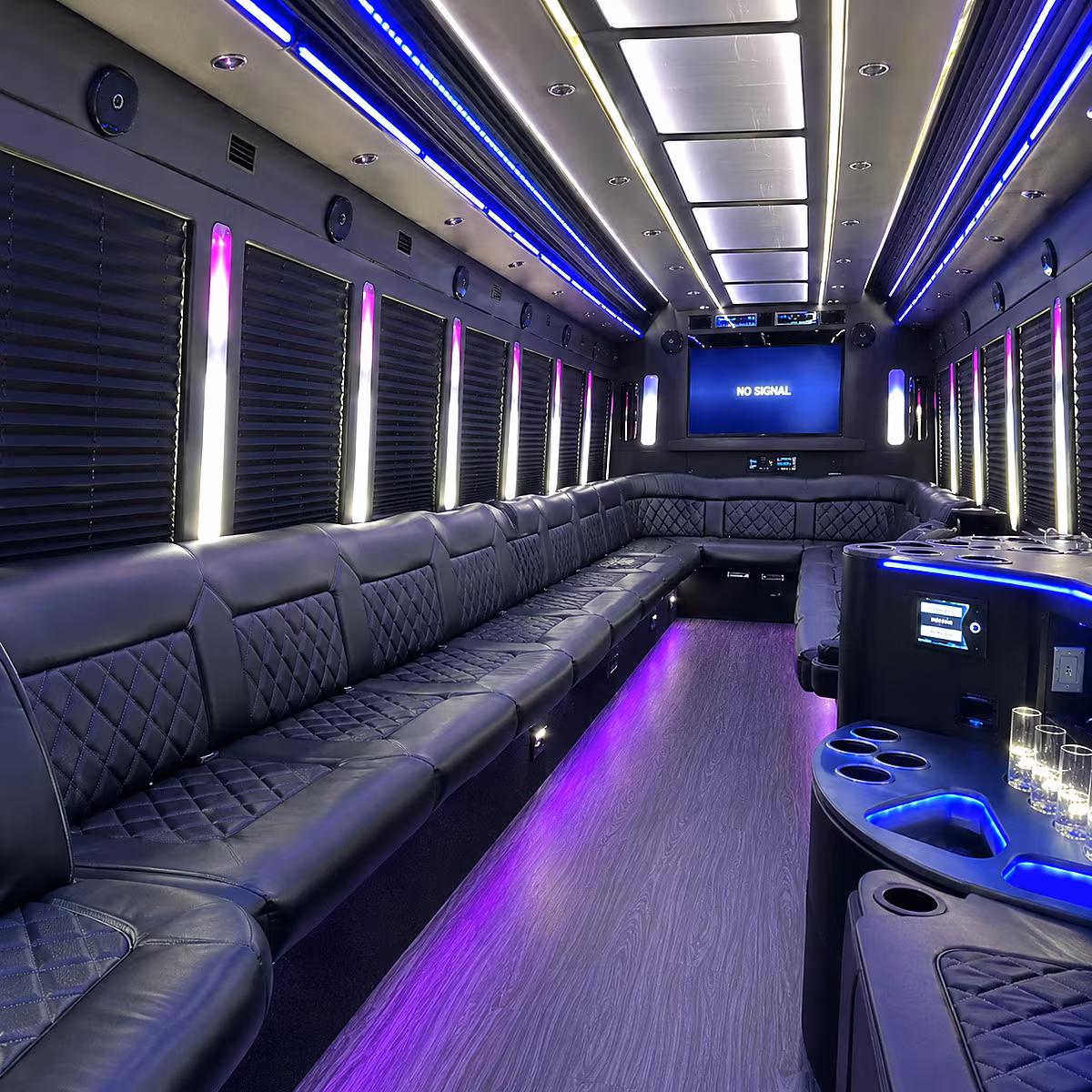 meridian party bus interior